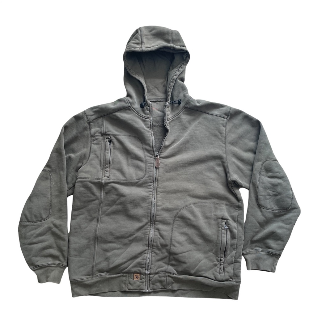 Wolverine Full Zip Hooded Sweatshirt Mens Olive Green Cotton Hoodie